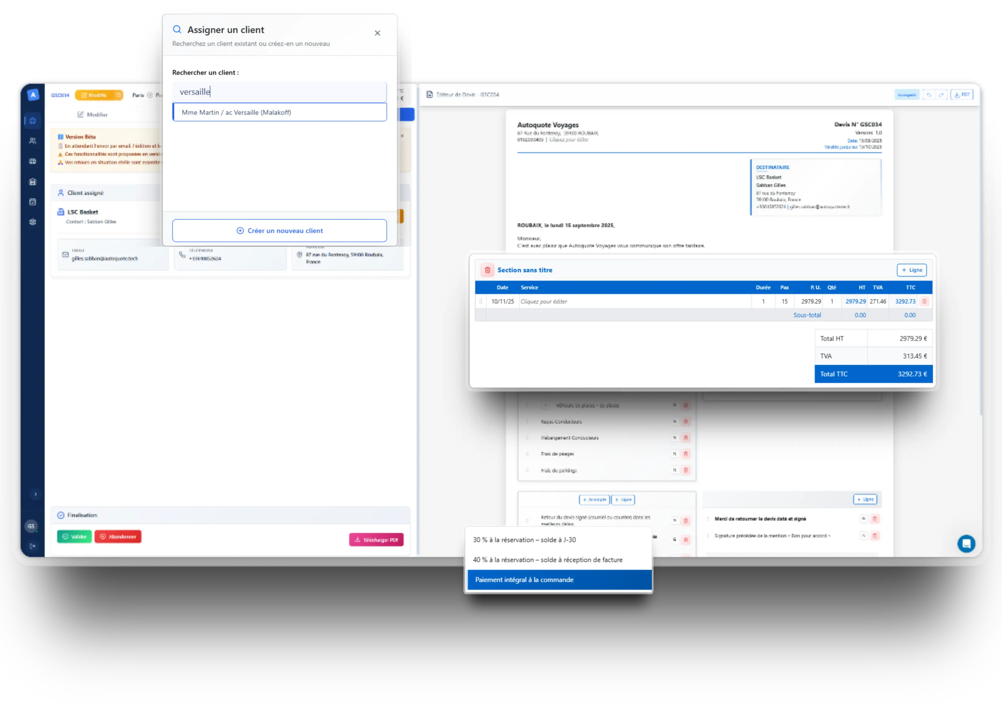 Génération automatique de devis PDF et signature électronique